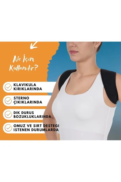 APS Lux Klavikula Bandajı Dik Duruş Bandajı Kaliteli Kamburluk Giderici Sportif Bandaj - 2