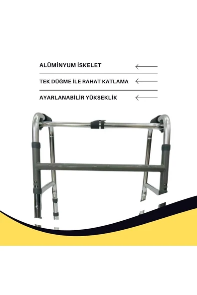 APS Hareketli Walker Yürüteç Lüks Hareketli Alüminyum Hafif Yüksek Kalite Walker - 3
