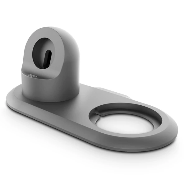 2'si 1 Arada Çok Fonksiyonlu Magsafe Şarj Standı Apple Watch ve iPhone için Gri