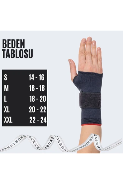 APS Örme El Bilek Ateli Yüksek Kalite  Kumaş Plastik Destekli Statik El Bilek Ateli ( Sol ) - 7