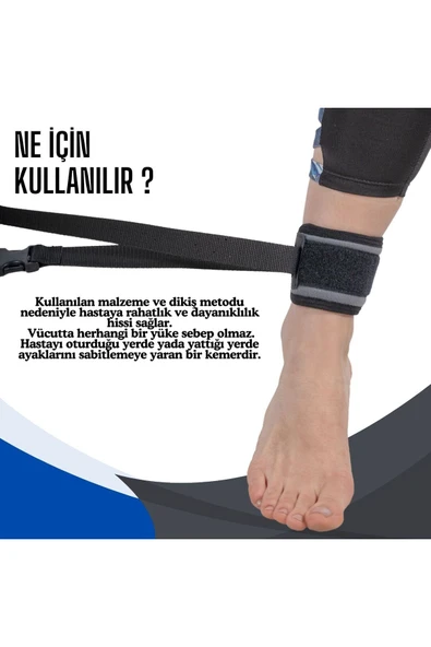 APLUSSAĞLIK Hasta Ayak Sabitleme Kemeri Hasta Yatağına Sabitleme Aparatı 2 Adet Ayak Sabitleme Kemeri - 2