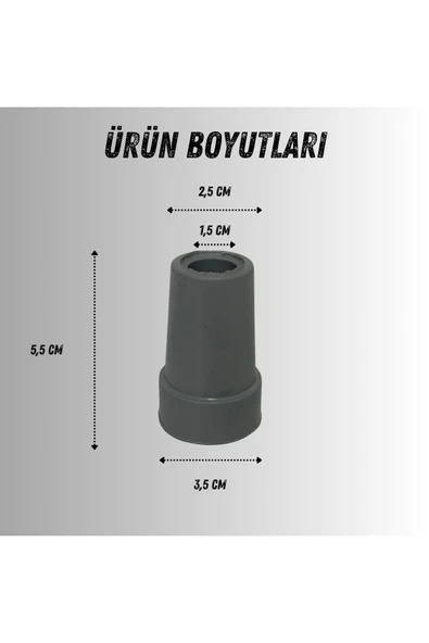 APLUSSAĞLIK Tripot Lastiği Tetrapot Lastiği Yumuşak Kaymaz Taban Yüksek Kalite 4'lü Avantaj Paket Gri - 2