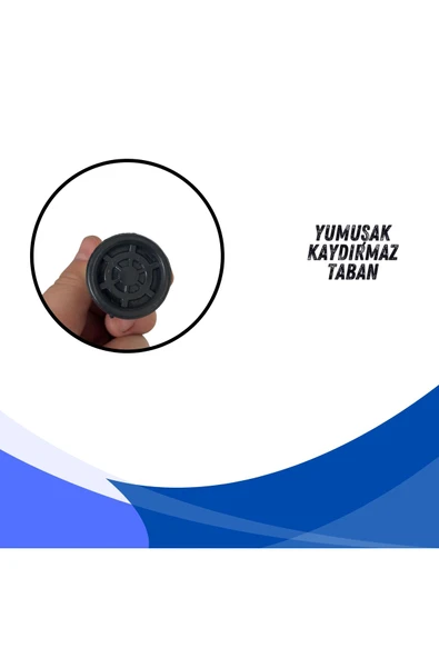 APLUSSAĞLIK Tripot Lastiği Tetrapot Lastiği Yumuşak Kaymaz Taban Yüksek Kalite 4'lü Avantaj Paket Siyah - 3