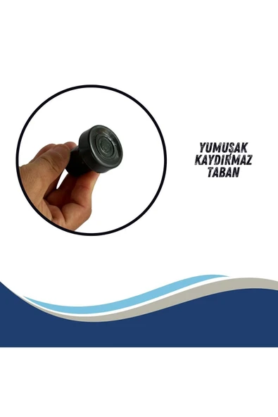 APS Baston Lastiği Yumuşak Kaymaz Taban Baston Asa Ucu Yüksek Kalite 4'lü Avantaj Paket Siyah - 4