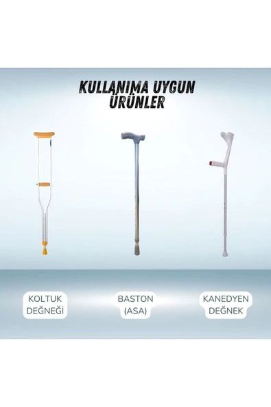APS Baston Lastiği Yumuşak Kaymaz Taban Baston Asa Ucu Yüksek Kalite 4'lü Avantaj Paket Turuncu - 5