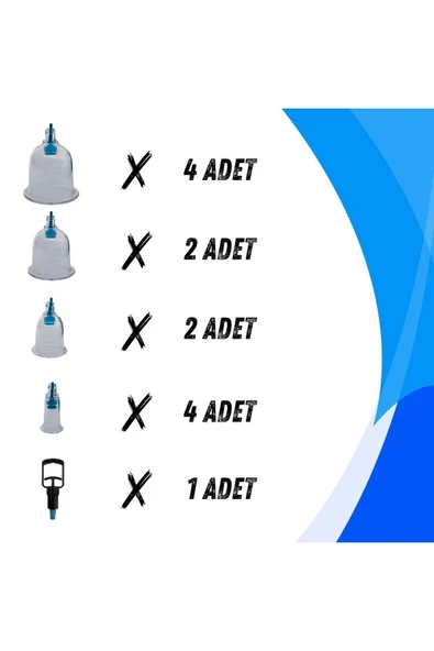 APS Masaj Kupa Seti Selülit ve Çatlak Giderici Vakumlu Yüksek Kalite 12'li Hacamat Kupa Seti - 2