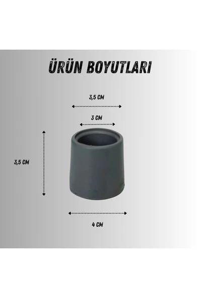 APLUSSAĞLIK Walker Yürüteç Lastiği Yumuşak Kaymaz Taban Yüksek Kalite 4'lü Avantaj Paket Gri - 2