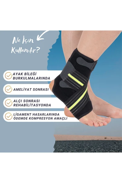 APS Ligament Destekli Ayak Bilekliği Yüksek Kalite Balenli Ayak Bilekliği Sekiz Bandajlı - 2
