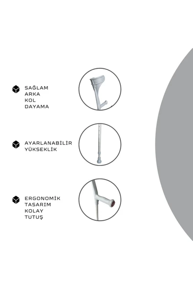 APLUSSAĞLIK Kanedyen Değnek Yüksek Kalite Kol Dayama Kanedyen Değnek Çift Değnek - 2