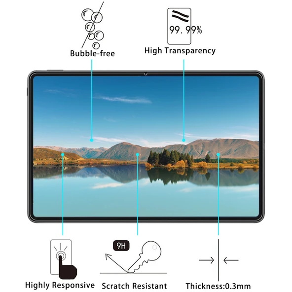 Huawei MatePad Pro 12.6 2021 Uyumlu 9H 2.5D Patlamaya Dayanıklı Temperli Cam Ekran Koruyucu - 3