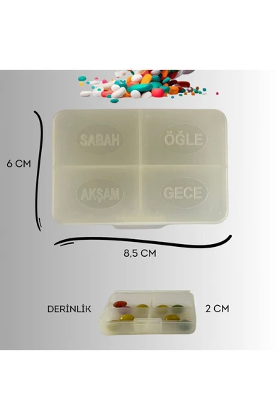APS Günlük İlaç Saklama Kutusu Renkli İlaç Kutusu Yüksek Kalite Plastik Kutu Beyaz Renkli - 3