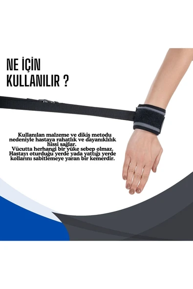 APLUSSAĞLIK Hasta El Sabitleme Kemeri Hasta Yatağına Sabitleme Aparatı 2 Adet El Sabitleme Kemeri - 2