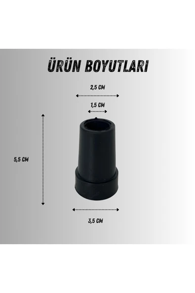 APLUSSAĞLIK Tripot Lastiği Tetrapot Lastiği Yumuşak Kaymaz Taban Yüksek Kalite 4'lü Avantaj Paket Siyah - 2