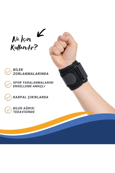 APS Unisex Bileklik Basit Ağrı Giderici Spor Yaralanmaları Önleyici El Bilekliği Yüksek Kalite - 2