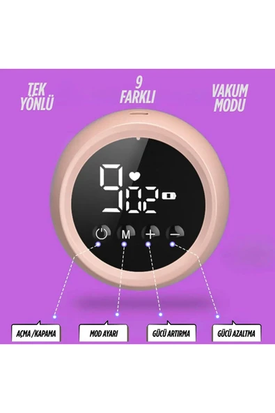 APLUSSAĞLIK Süt Sağma Pompası Elektrikli Şarjlı Süt Pompası Yüksek Kalite 9 Farklı Sağma Ayarı Tek Yönlü - 3