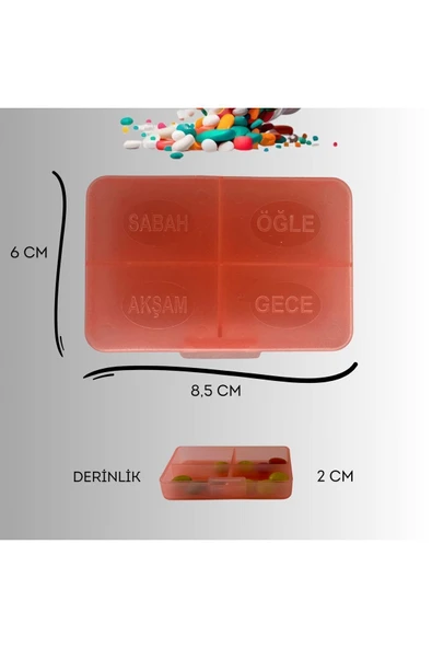 APS Günlük İlaç Saklama Kutusu Renkli İlaç Kutusu Yüksek Kalite Plastik Kutu Pembe Renkli - 4