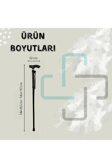 APS Katlanır Baston Siyah Kolay Taşıma Yüksek Kalite Denge Bastonu Ayarlanabilir - 5