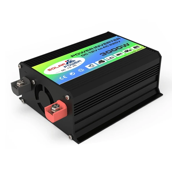 Tang I Nesil 12V den 110V ye 3000W Modifiye Kare Dalga Akıllı Araç Güç İnvertörü Çift USB Siyah