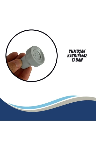 APS Baston Lastiği Yumuşak Kaymaz Taban Baston Asa Ucu Yüksek Kalite 4'lü Avantaj Paket Gri - 4