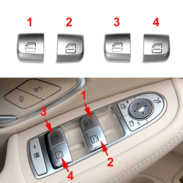 Mercedes Benz W205 W253 2015 Sonrası Araba Cam Kaldırma Düğmesi No4 - 4