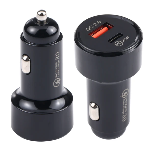 LZ-201 Siyah Mini Hızlı Araç Şarj Cihazı 20W USB-C Type-C QC 3.0 - 2