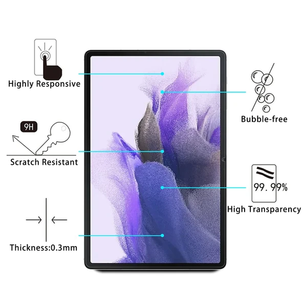 Samsung Galaxy Tab S7 FE Tam Ekran HD PET Ekran Koruyucu 1 Adet - 3