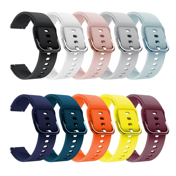 Xiaomi Mi Watch Turuncu Silikon Saat Kayışı Elektro Kaplama Tokalı - 5