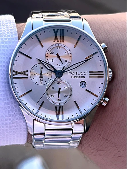 Ferrucci 2 Yıl Garantili Çelik Kordon İç Kadran Özellikleri Aktif 3 Atm Erkek Kol Saati EF.14079.01 - Resim 3