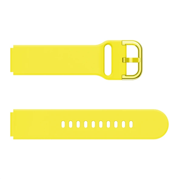 Xiaomi Mi Watch Sarı Silikon Saat Kayışı Elektro Kaplama Tokalı - 2