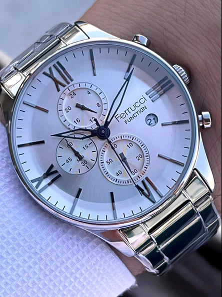 Ferrucci 2 Yıl Garantili Çelik Kordon İç Kadran Özellikleri Aktif 3 Atm Erkek Kol Saati EF.14079.01 ürün görseli