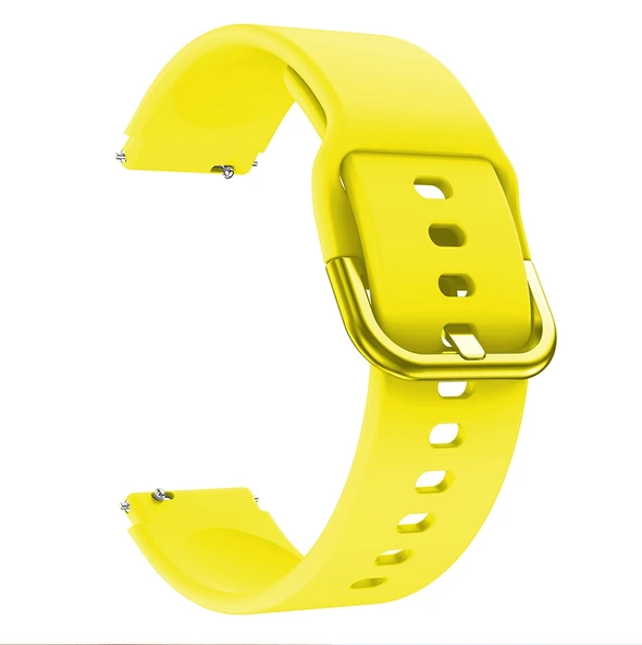 Xiaomi Mi Watch Sarı Silikon Saat Kayışı Elektro Kaplama Tokalı