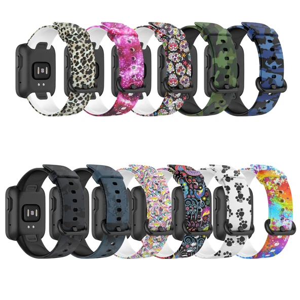 Xiaomi Mi Watch Lite Redmi Watch Silikon Baskılı Değiştirme Saat Kayışı Yüz Makyajı Desenli - 6