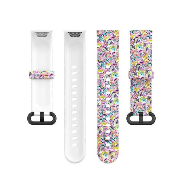 Xiaomi Mi Watch Lite Redmi Watch Silikon Baskılı Değiştirme Saat Kayışı Yüz Makyajı Desenli - 4