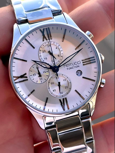 Ferrucci 2 Yıl Garantili Çelik Kordon İç Kadran Özellikleri Aktif 3 Atm Erkek Kol Saati EF.14079.01 - Resim 4