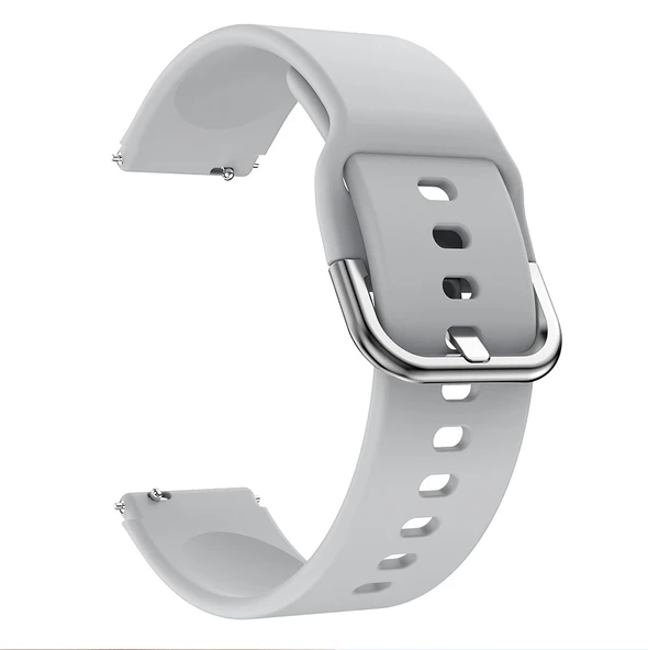 Xiaomi Mi Watch Gri Silikon Saat Kayışı Elektro Kaplama Tokalı