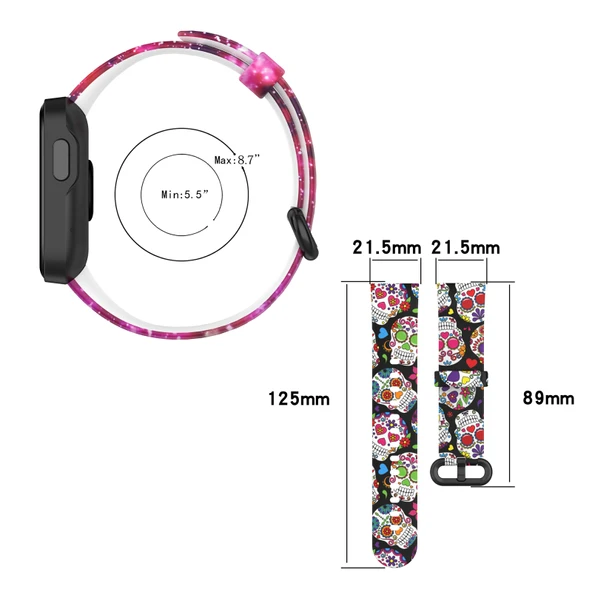 Xiaomi Mi Watch Lite Redmi Watch Silikon Baskılı Değiştirme Saat Kayışı Yüz Makyajı Desenli - 5