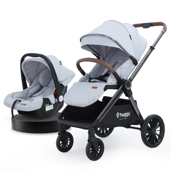 Huggy Mate 5 in 1 Extra Parlak Çift Yönlü Travel Bebek Arabası - 4