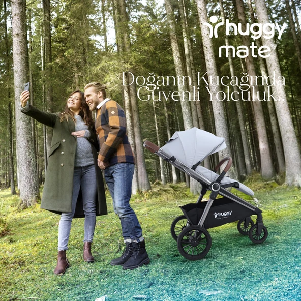Huggy Mate 5 in 1 Extra Parlak Çift Yönlü Travel Bebek Arabası - 6