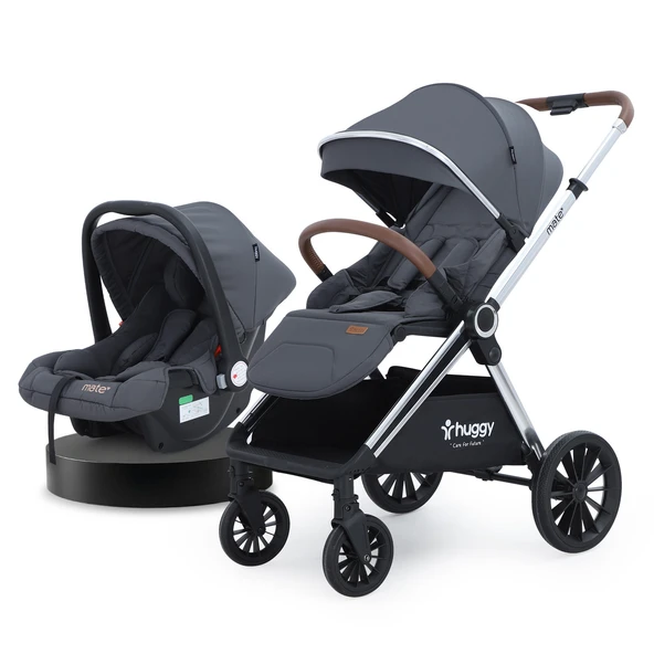 Huggy Mate 5 in 1 Extra Parlak Çift Yönlü Travel Bebek Arabası - 3
