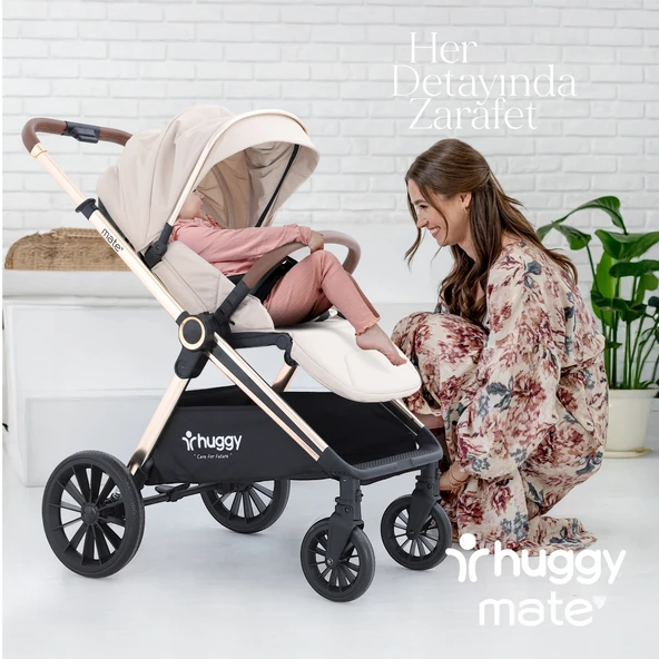 Huggy Mate 5 in 1 Extra Parlak Çift Yönlü Travel Bebek Arabası - 12