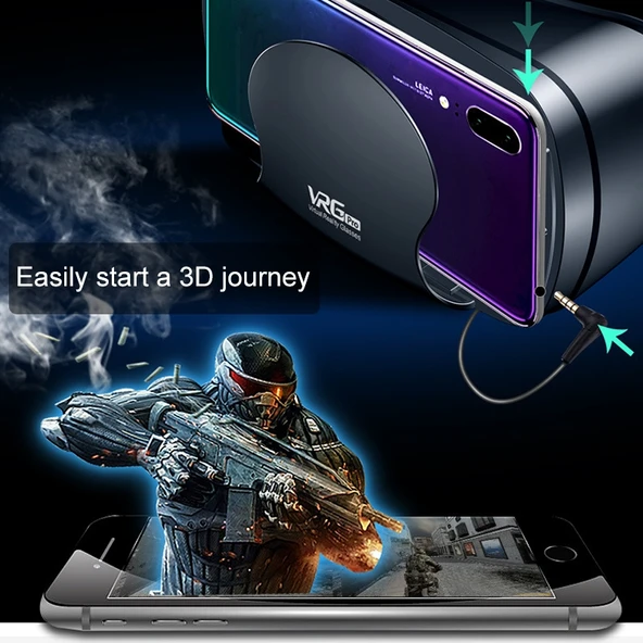 VRG Pro Sesli Video Versiyon Blu-ray Kaplamalı Lensli Hepsi Bir Arada 3D VR Gözlük - 9