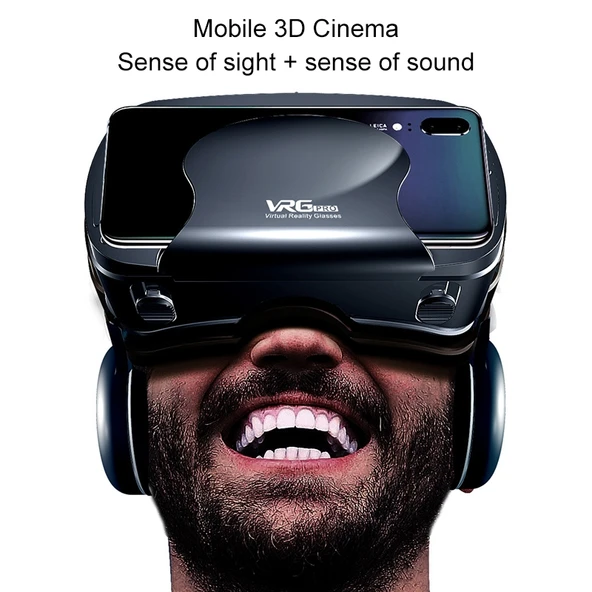 VRG Pro Sesli Video Versiyon Blu-ray Kaplamalı Lensli Hepsi Bir Arada 3D VR Gözlük - 8
