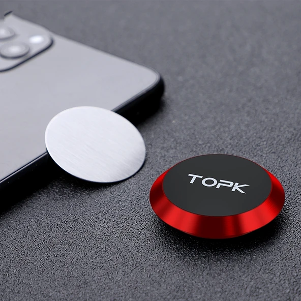 TOPK D21 Manyetik Evrensel Araç Telefon Tutucu Kırmızı - 2