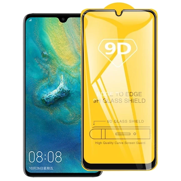 Huawei Y6 2019 Uyumlu 9D Tam Kaplama Temperli Cam Ekran Koruyucu - 1