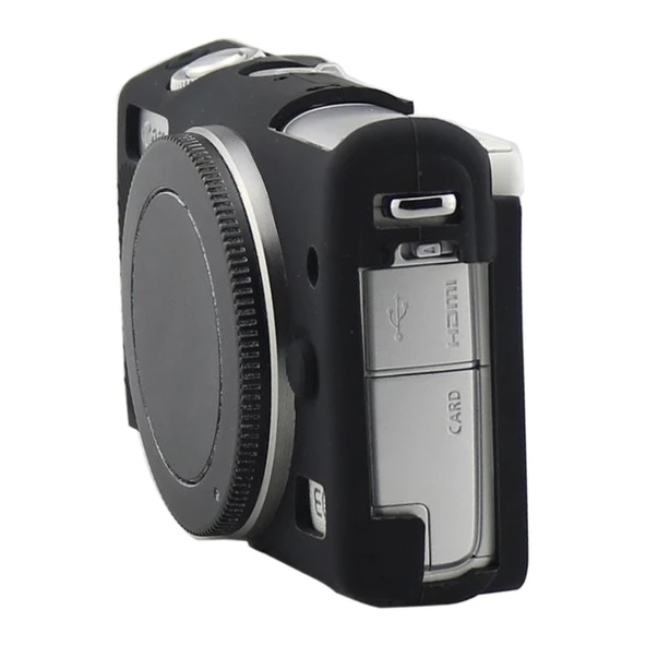 Canon EOS M100 Yumuşak Silikon Koruyucu Kılıf Siyah - 3