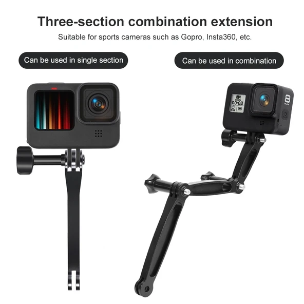 Alüminyum Uzatma Kol Tutacağı 10.8cm GoPro Insta360 DJI Aksiyon Kameraları İçin - 6