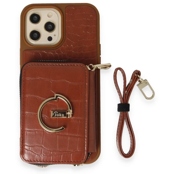 İPhone 14 Pro Uyumlu 3 Parça Çanta Cüzdan Askılık Set Kılıf - 2