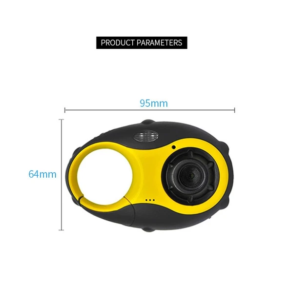 5MP 1.5 İnç Renkli Ekranlı Mini Anahtarlık Tipi Çocuk Dijital Kamera Sarı - 6