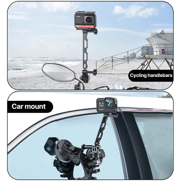 Aluminyum Uzatma Kol Tutacağı Siyah GoPro Insta360 DJI Aksiyon Kameraları İçin - 7