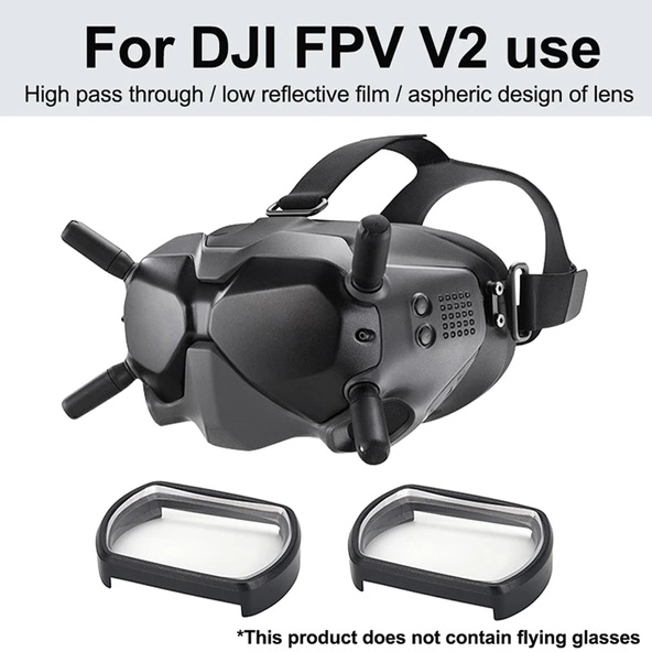 DJI FPV Goggles V2 Uyumlu 550 Derece Miyopi Düzeltici Asferik Lens 2'li Set - 3